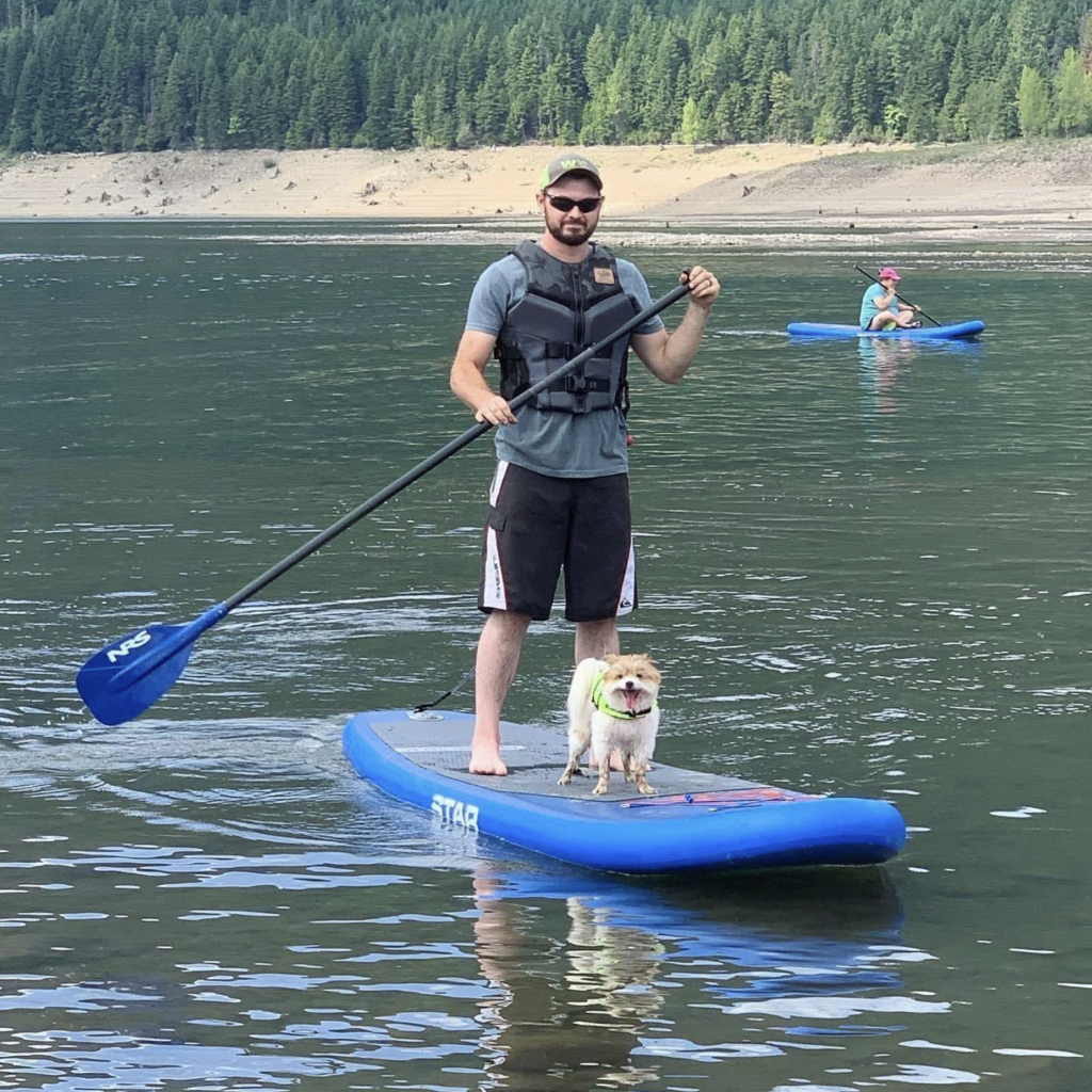 SUP with a small dog
